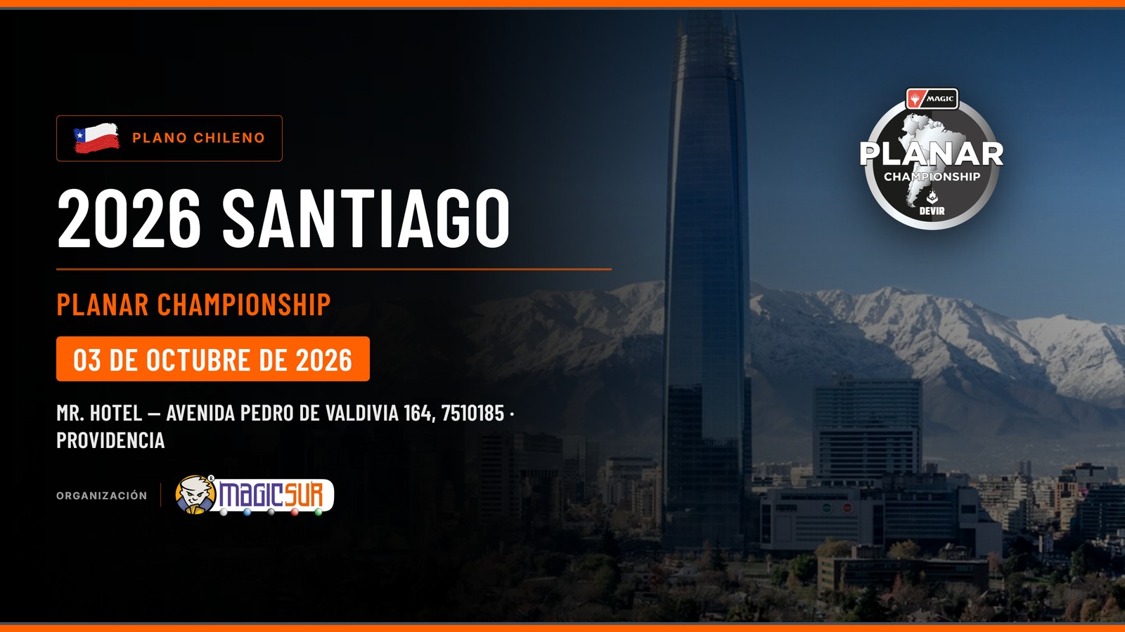 Banner do Planar Championship Chile - Santiago 2026
